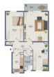 Optimal geschnittene 3-Zi.-Wohnung mit Sonnenbalkon in ruhiger Sackgassenlage von 22179 HH-Bramfeld - Grundriss-Skizze